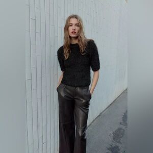 NWT Zara Black Fuzzy Sweater Size S